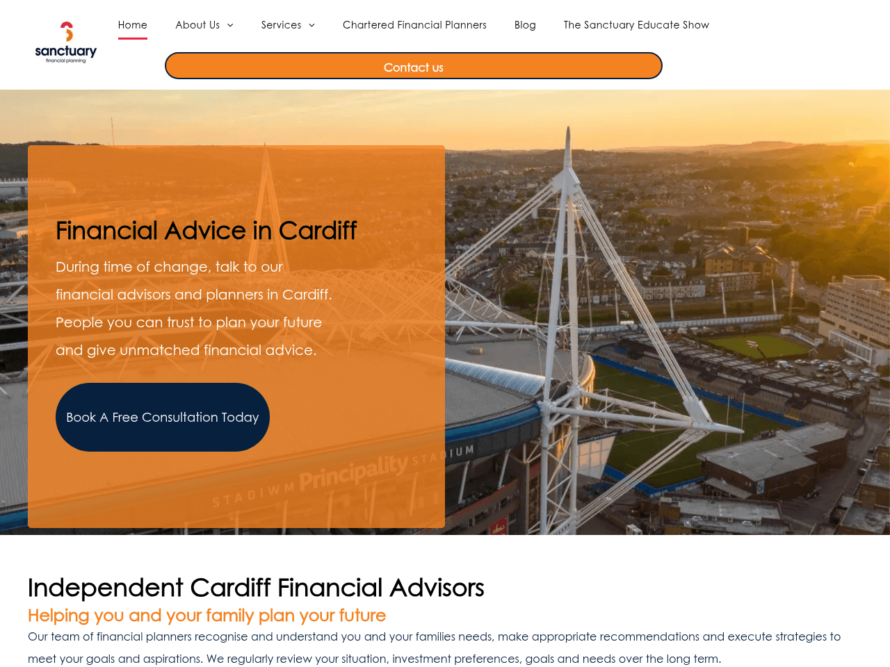 Sanctuary Financial Planning website preview