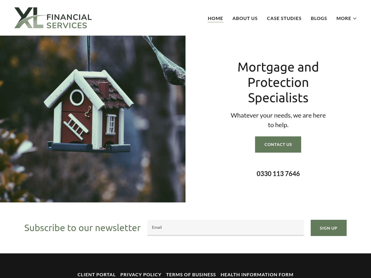 XL Financial Services website preview