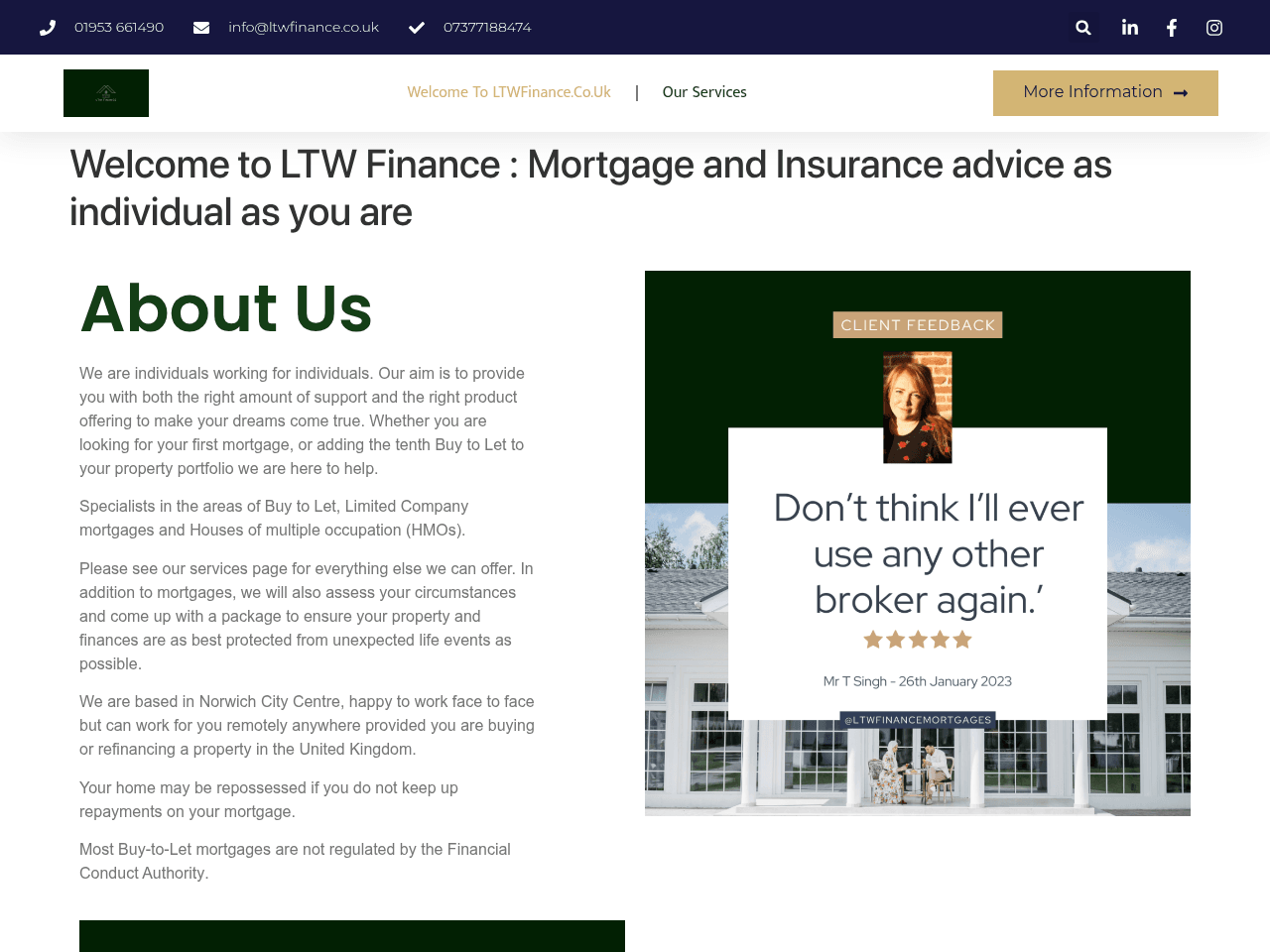 LTW Finance website preview