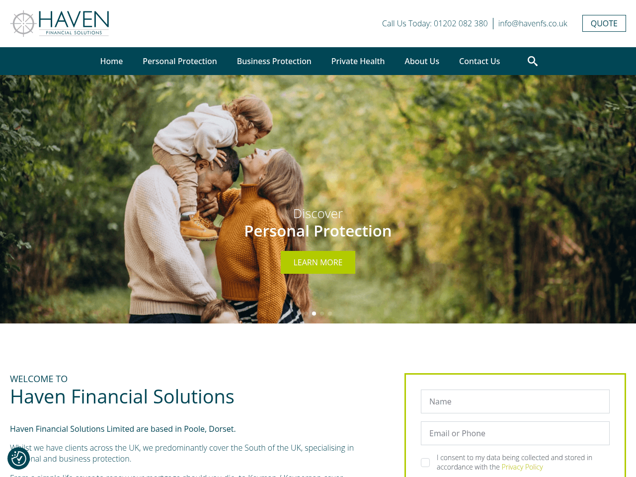 Haven Financial Solutions website preview
