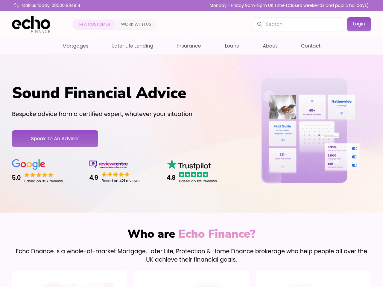 Sound Financial Advice website preview