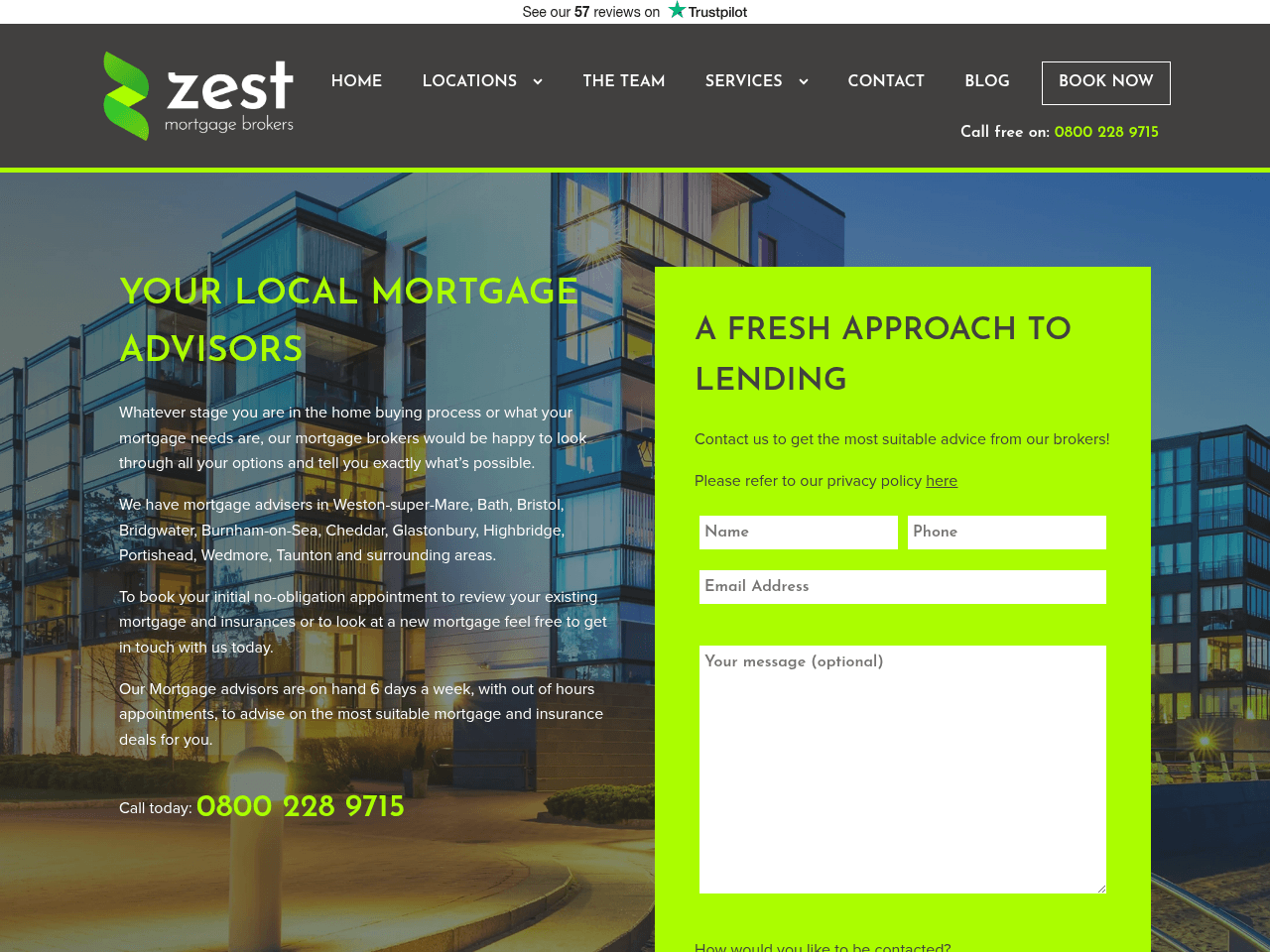 Zest Mortgage Brokers website preview