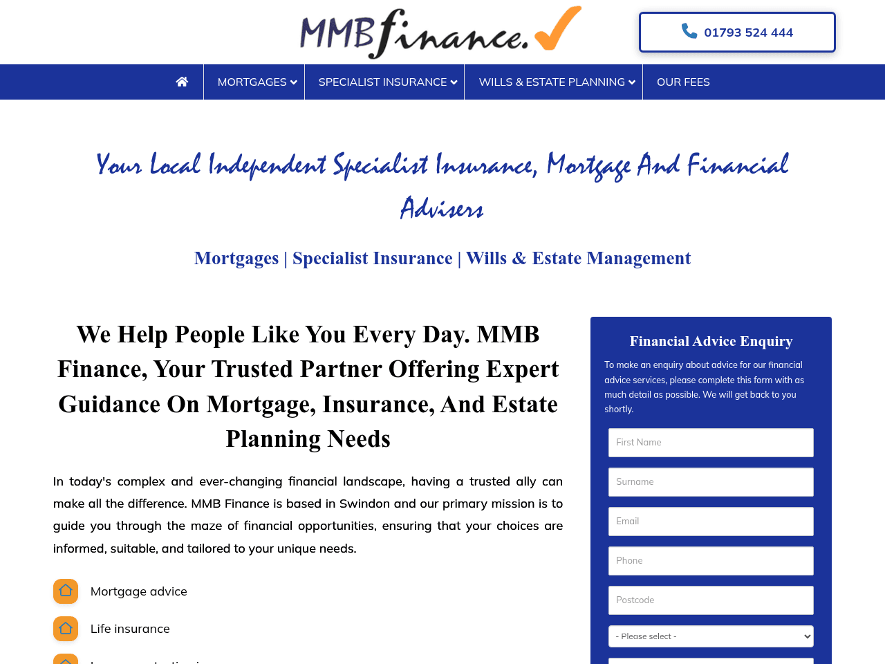 MMB Finance website preview
