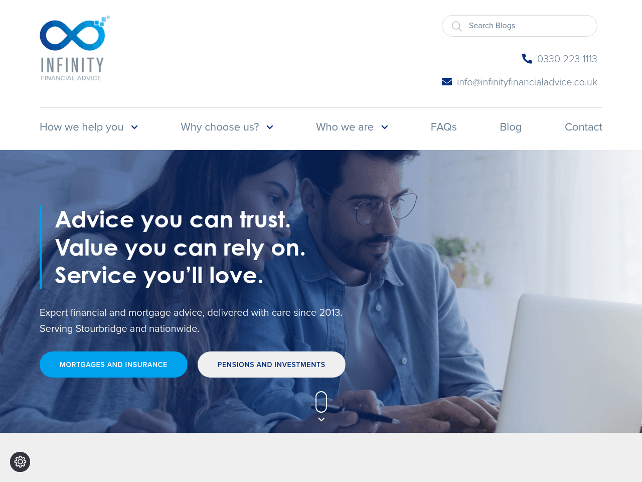Infinity Financial Advice website preview