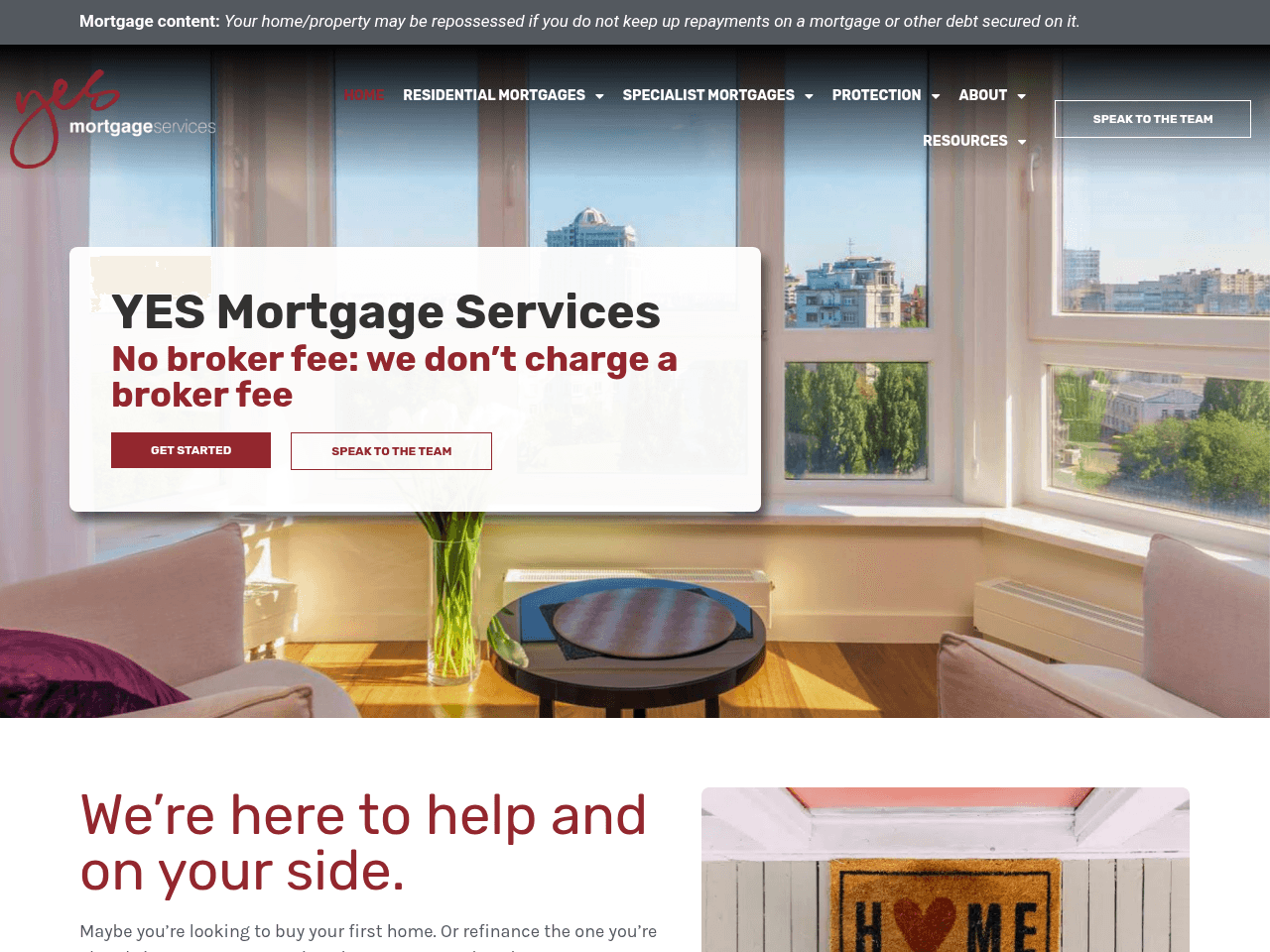 Yes Mortgage Services website preview