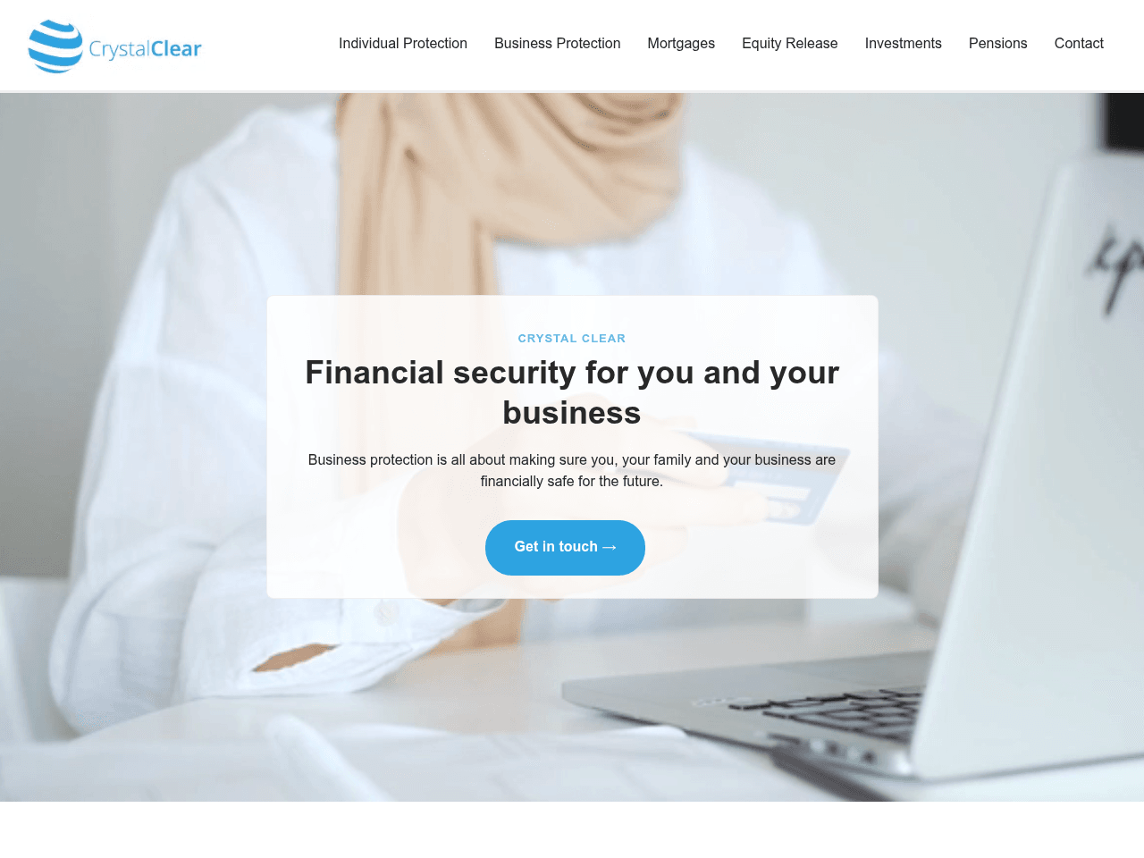 Crystal Clear Financial Services website preview
