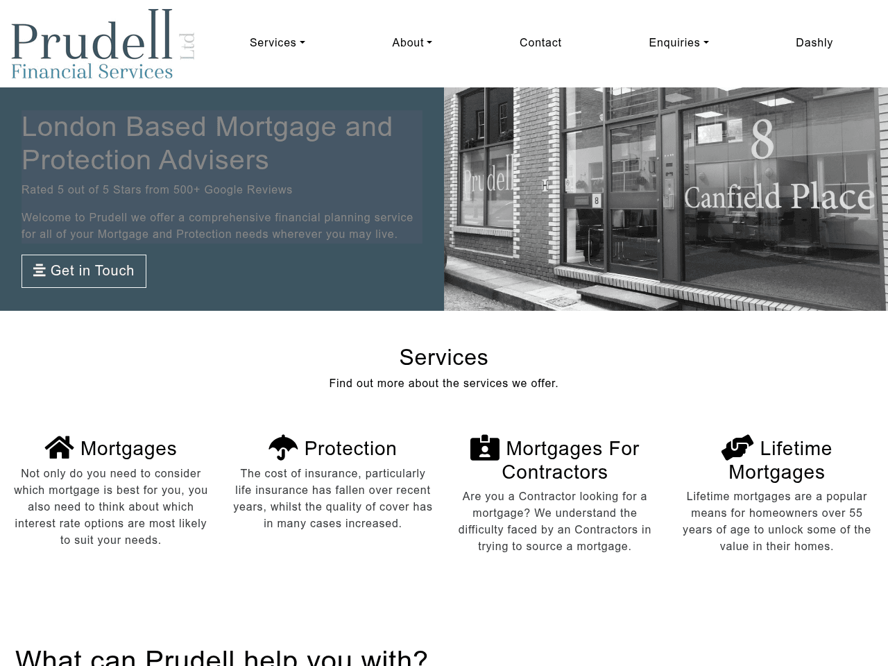 Prudell website preview