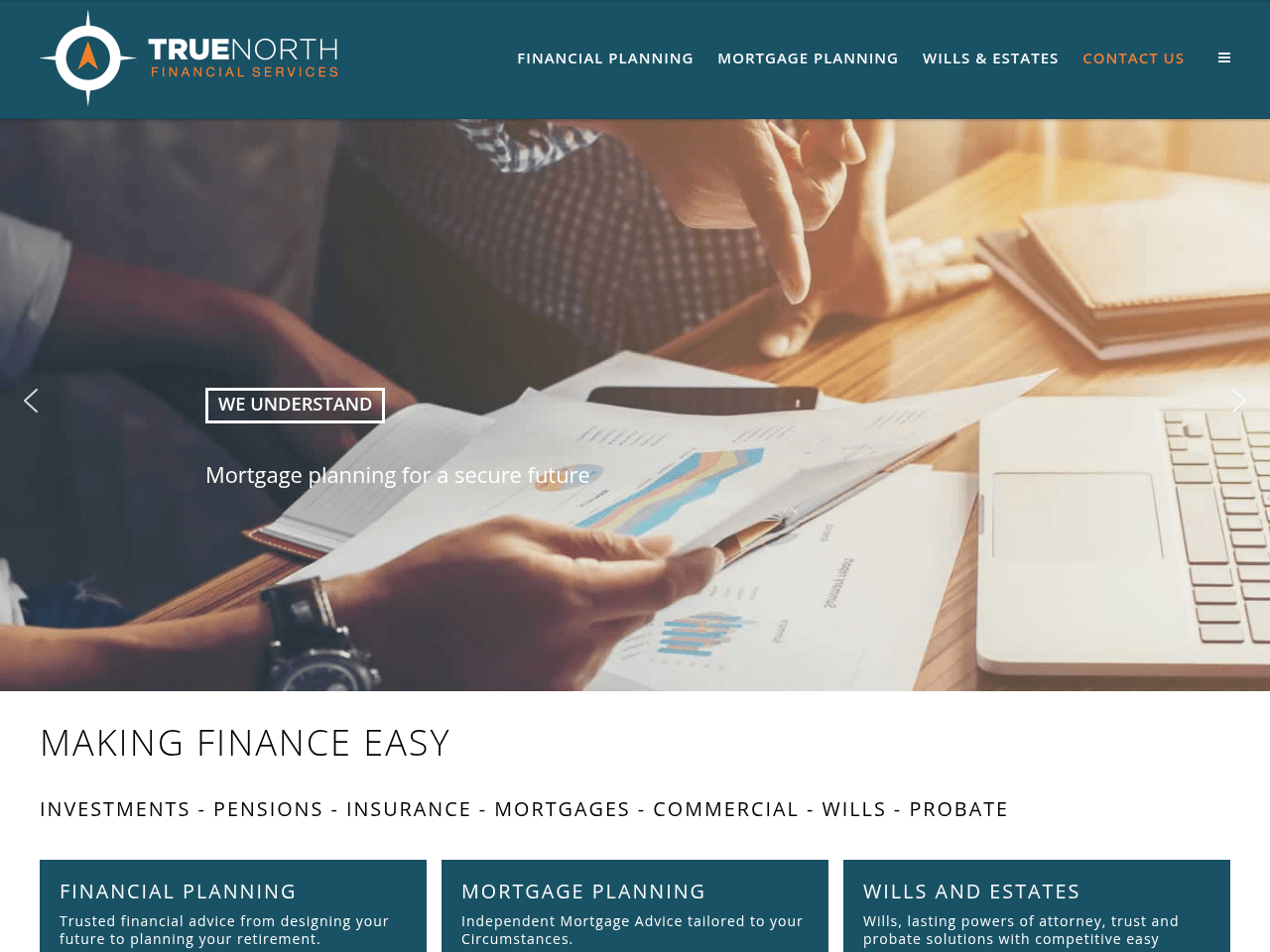 True North Financial Services website preview
