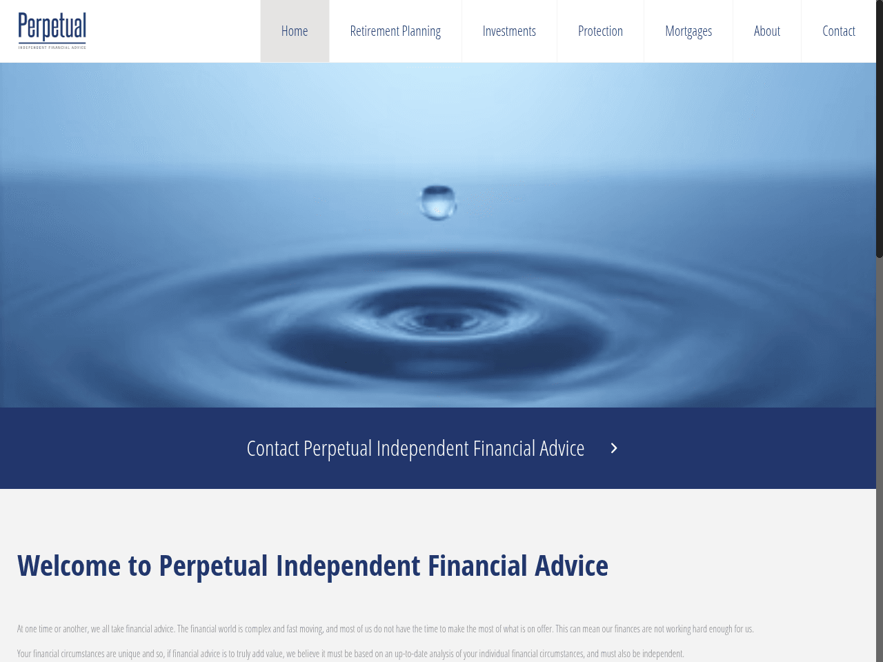 Perpetual Independent Financial Advice website preview