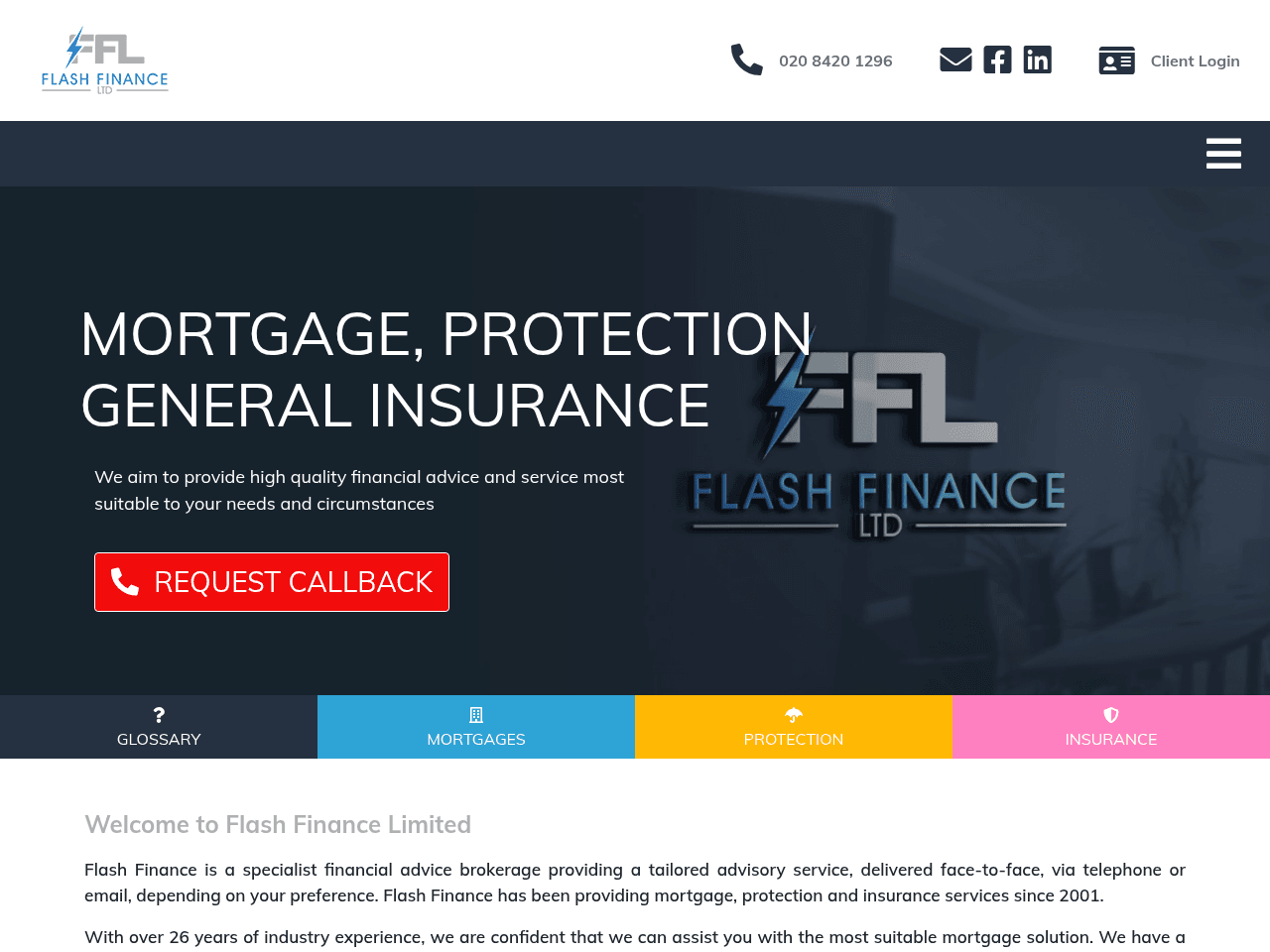 Flash Finance website preview