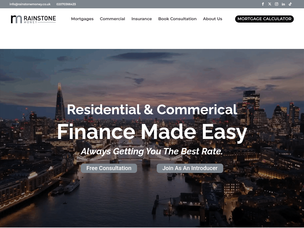 Rainstone Money website preview