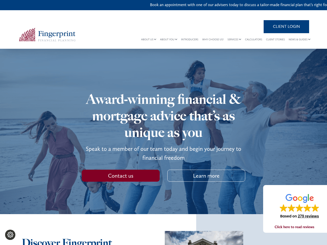 Fingerprint Financial Planning website preview