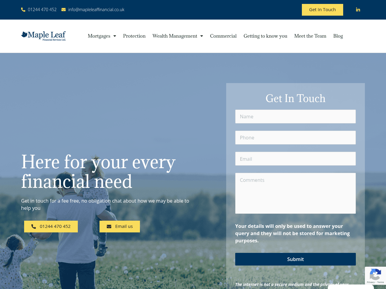 Maple Leaf Financial Services website preview