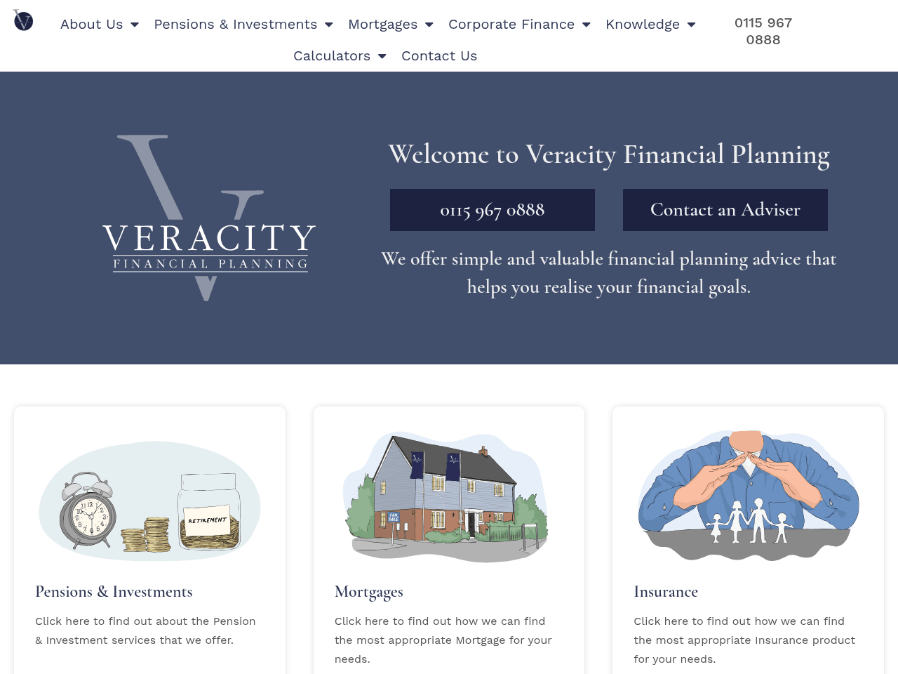 Veracity Financial Planning website preview