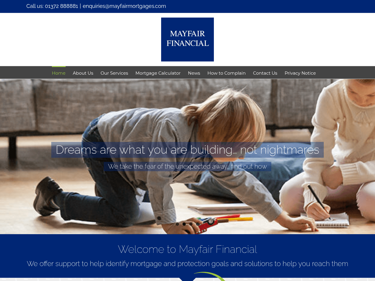Mayfair Financial website preview