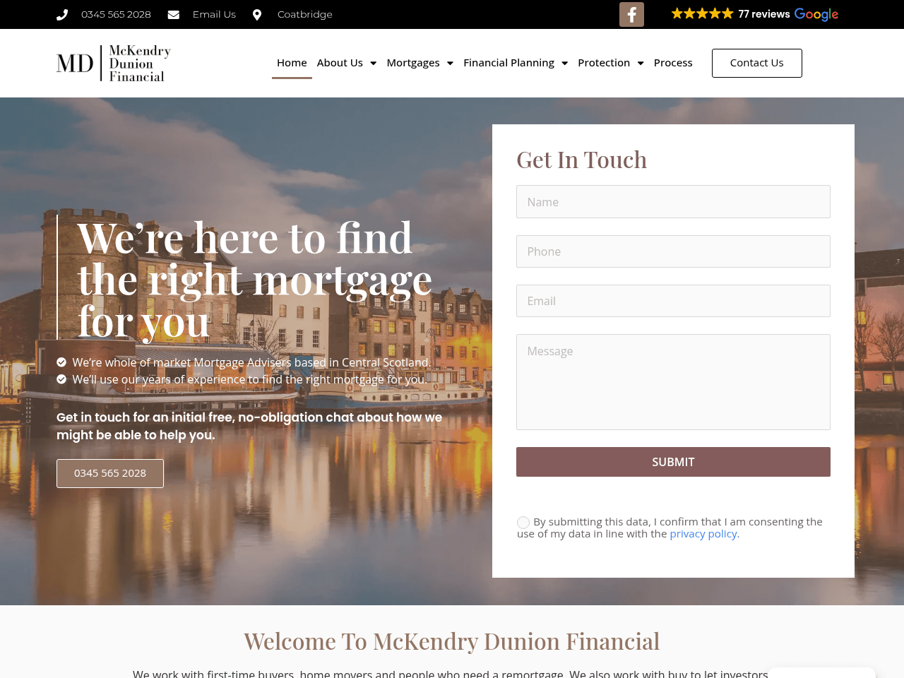 McKendry Dunion Financial website preview