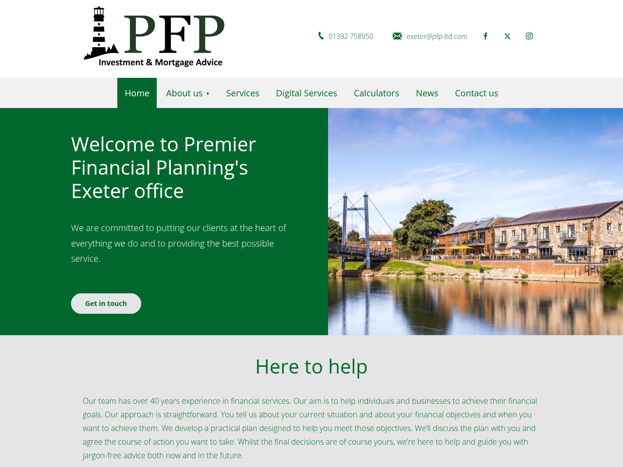 Premier Financial Planning website preview