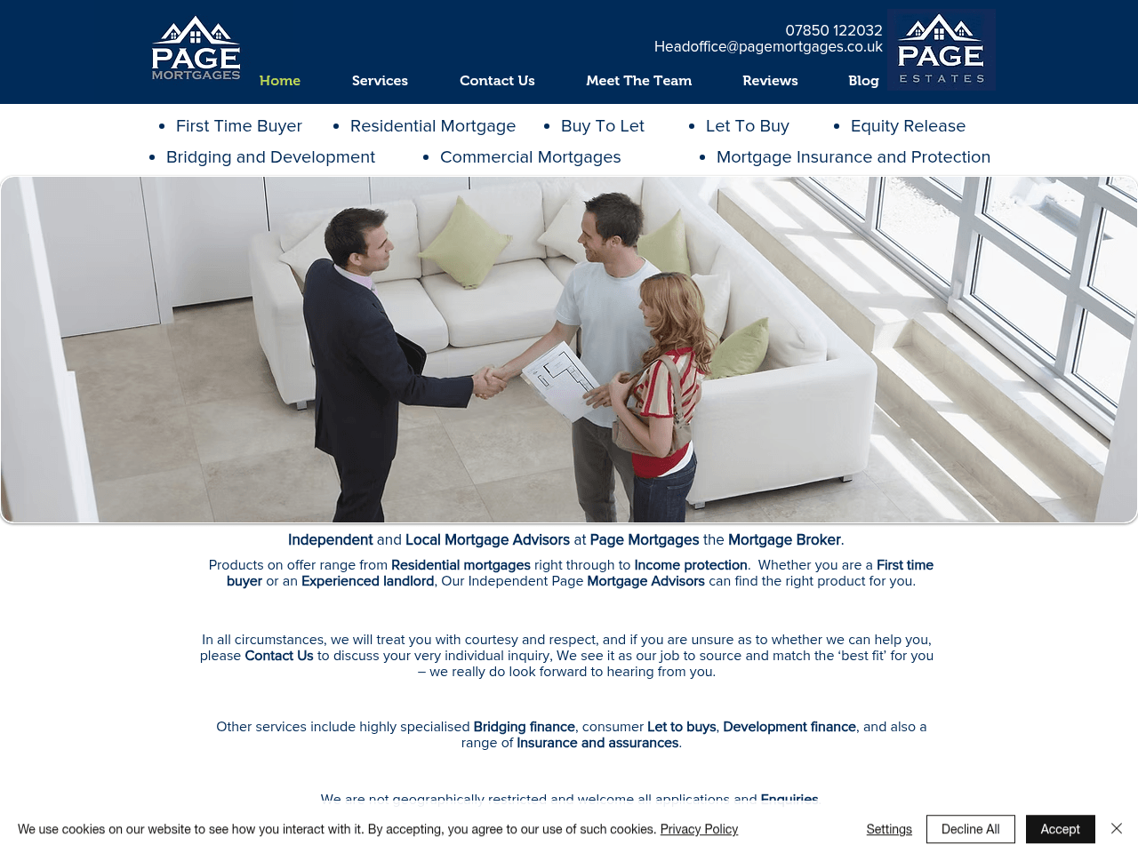 Page Mortgages website preview