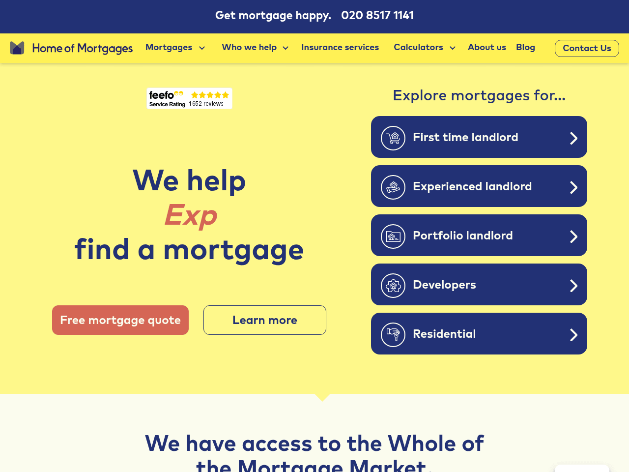 Home of Mortgages website preview