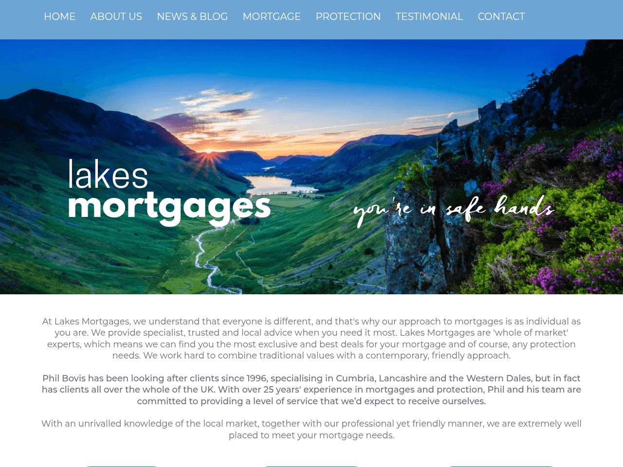 Lakes Mortgages website preview