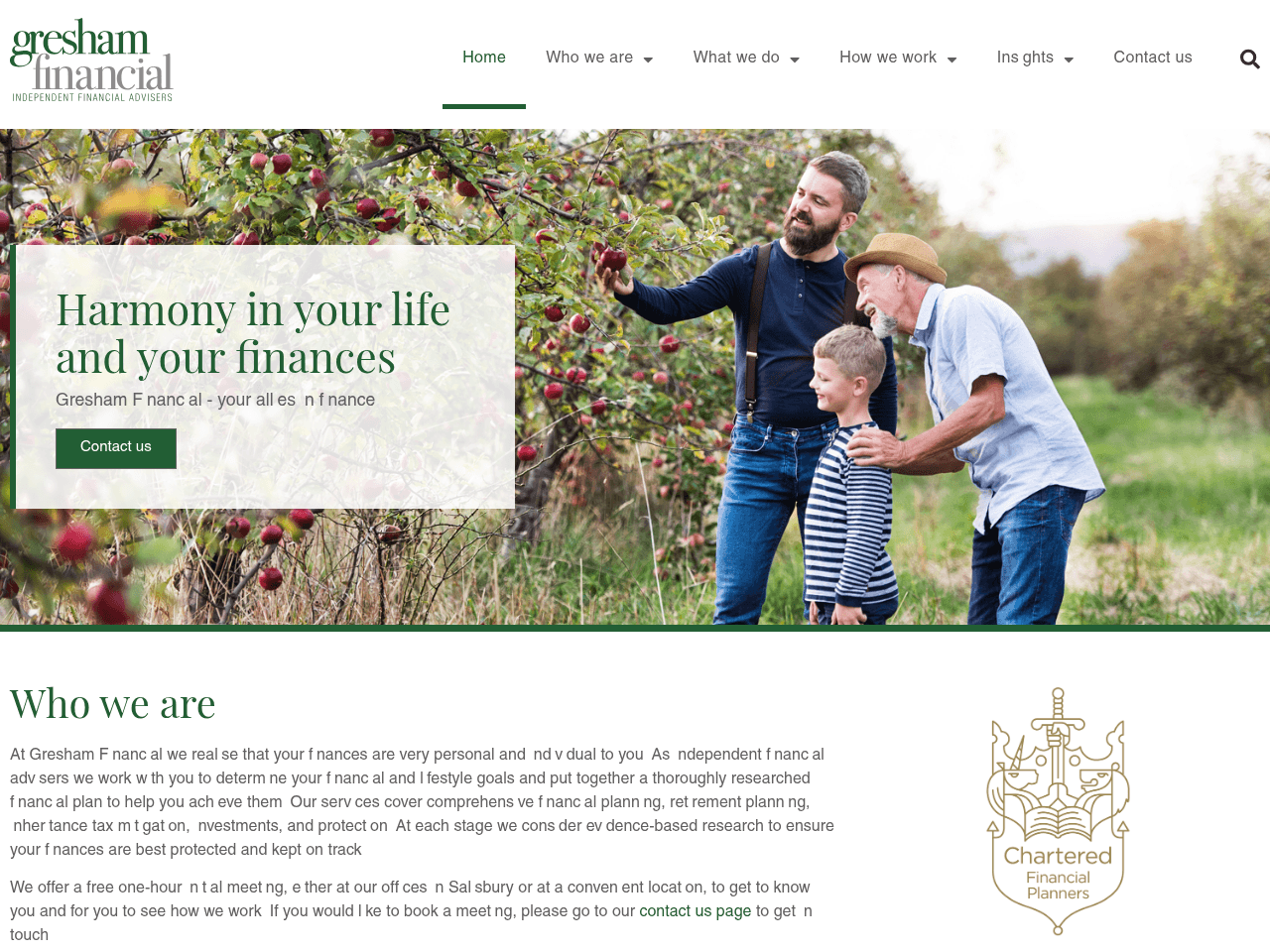Gresham Financial website preview