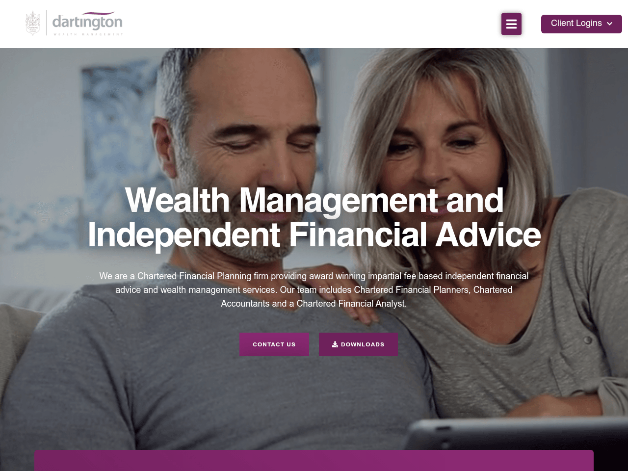 Dartington Wealth Management website preview
