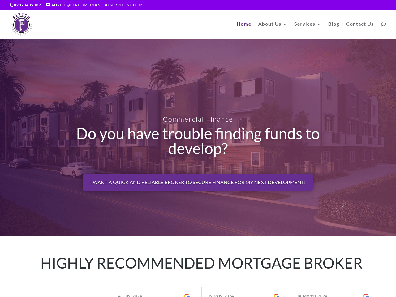 Percom Financial Services website preview