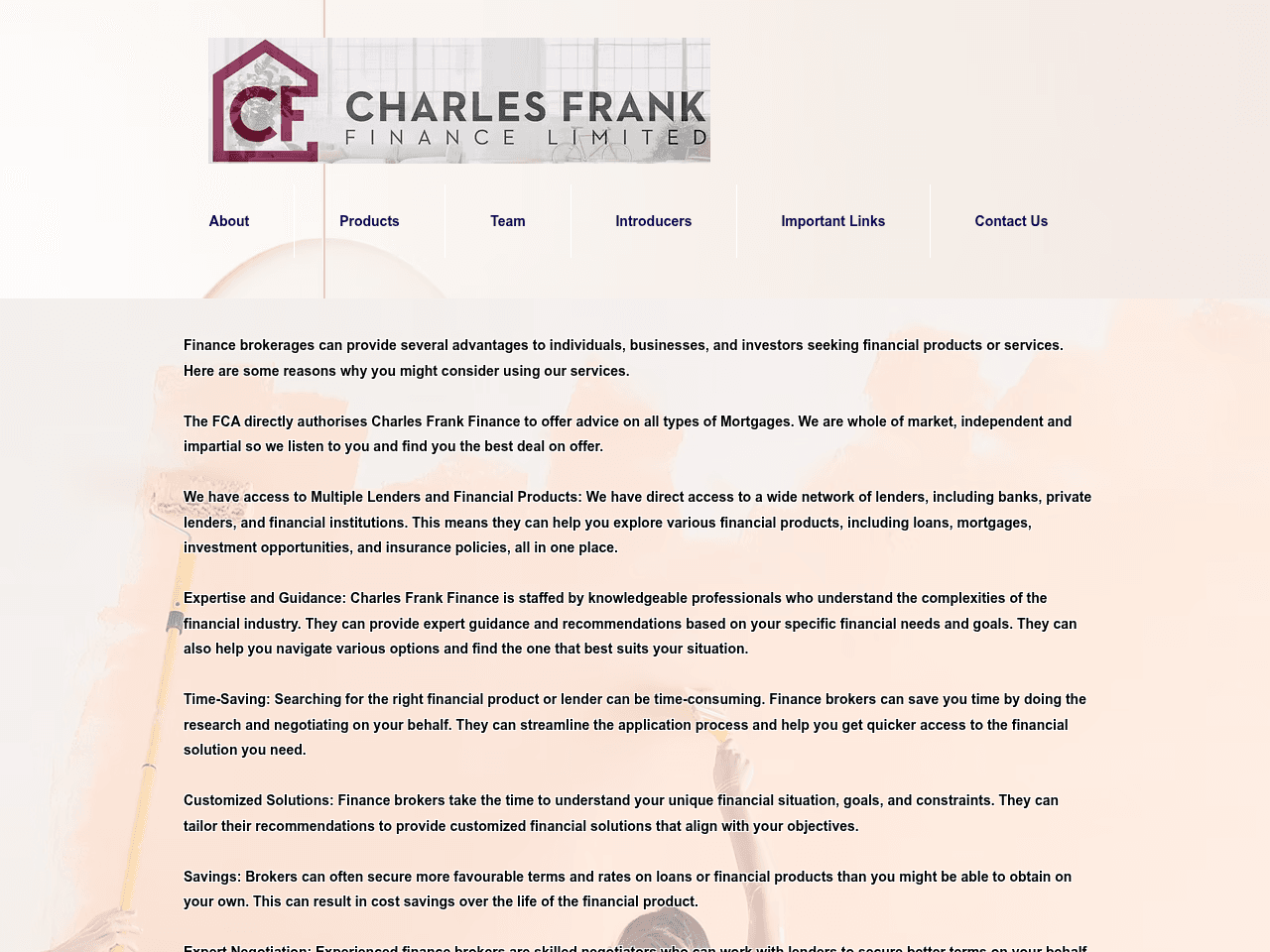 Charles Frank Finance website preview