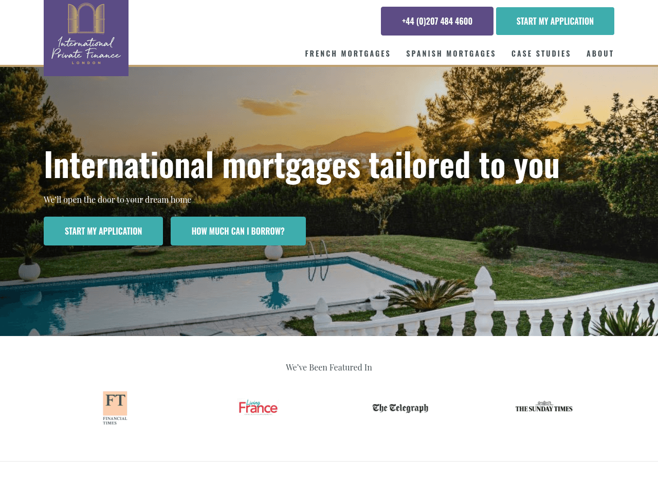 International Private Finance website preview