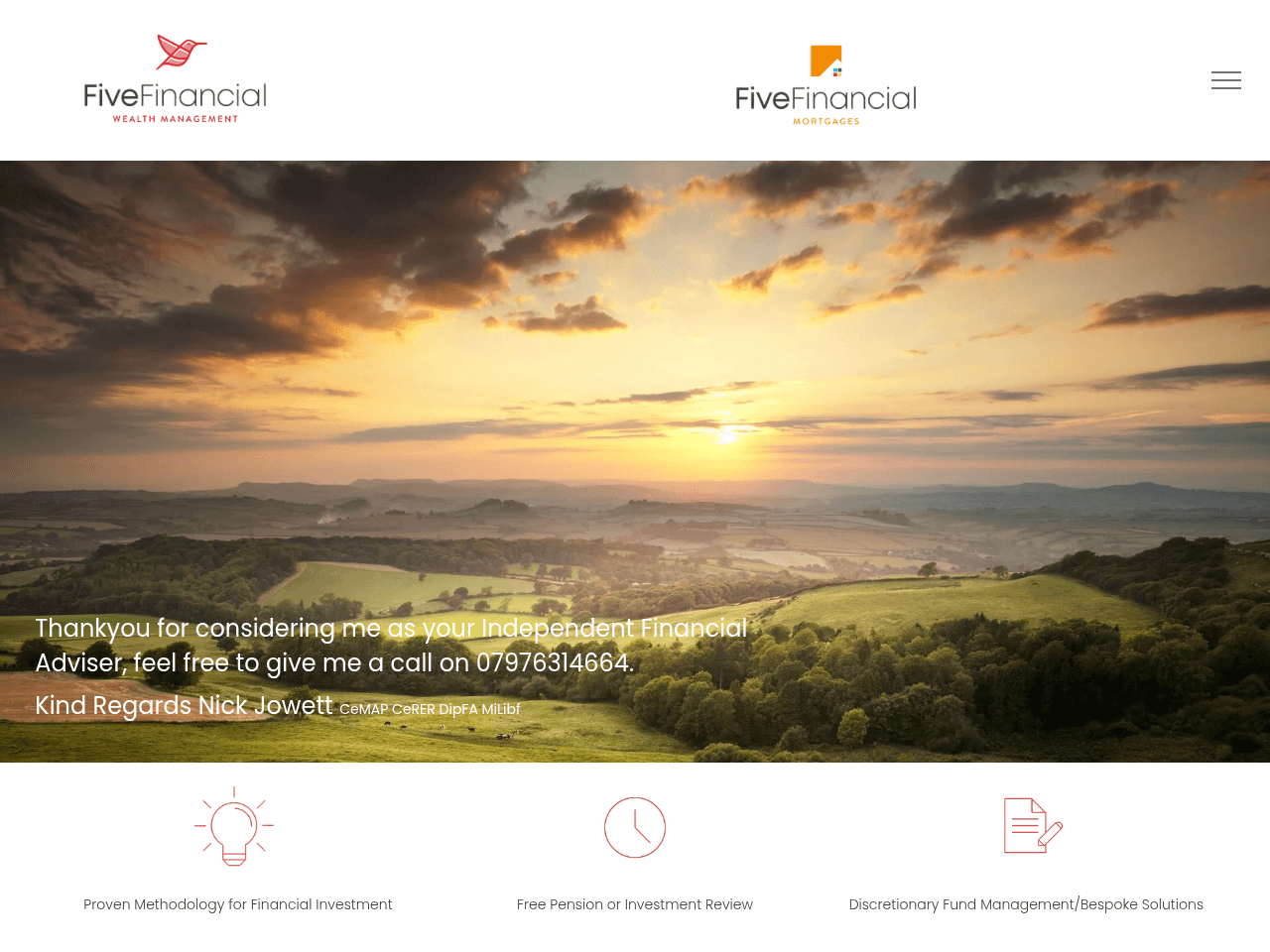 Five Financial Wealth Management website preview