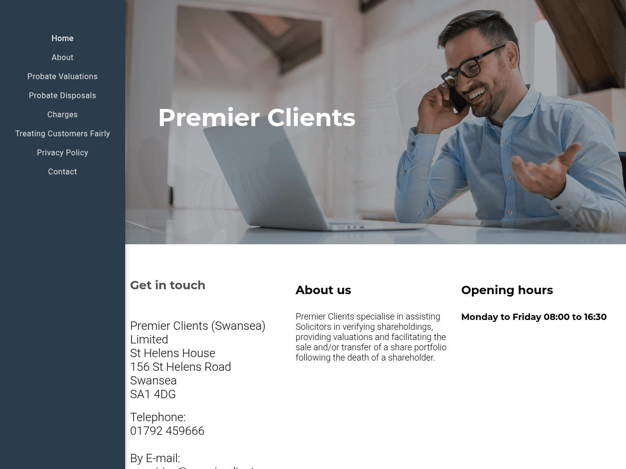 Premier Clients website preview