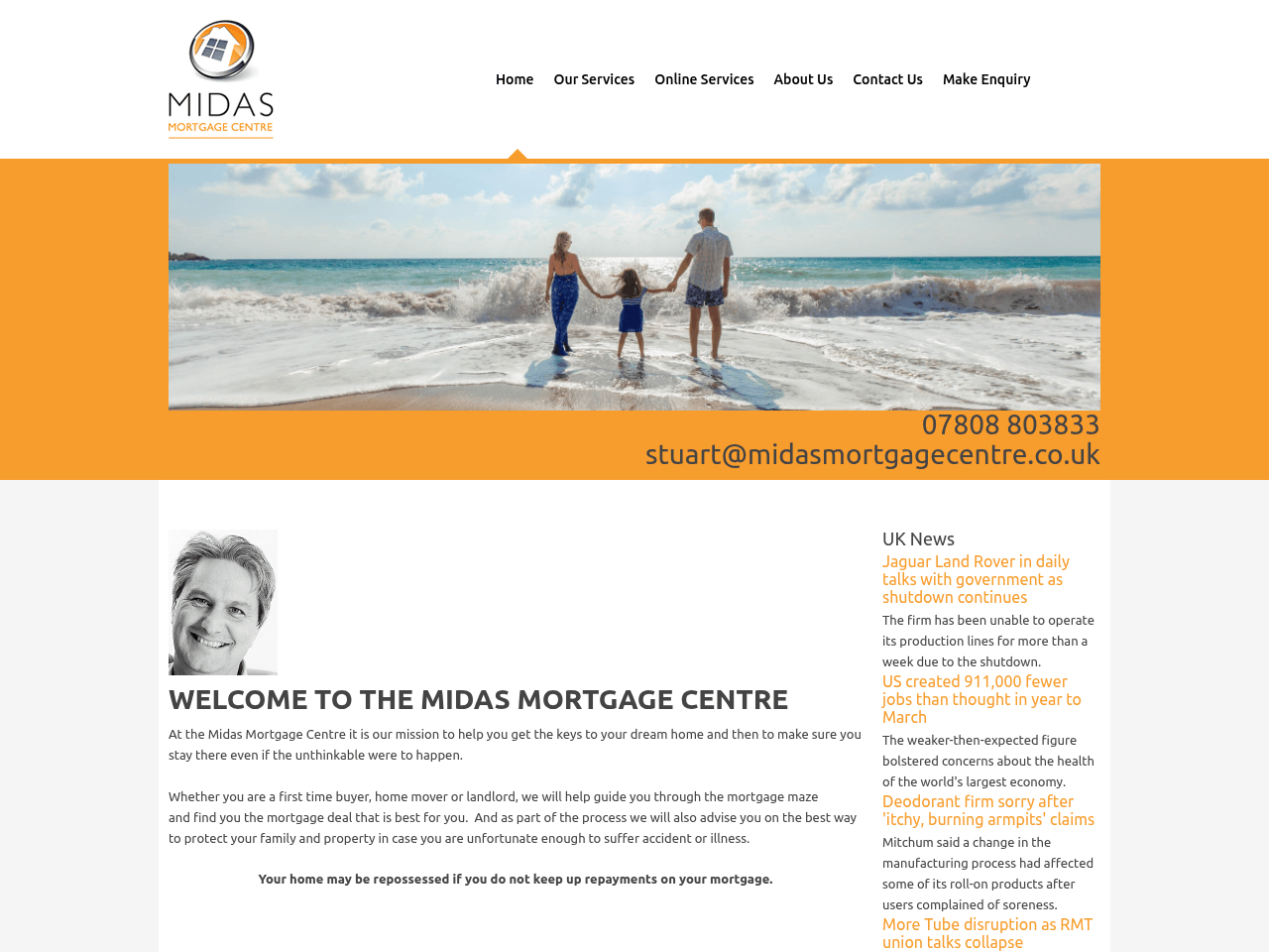 The Midas Mortgage Centre website preview