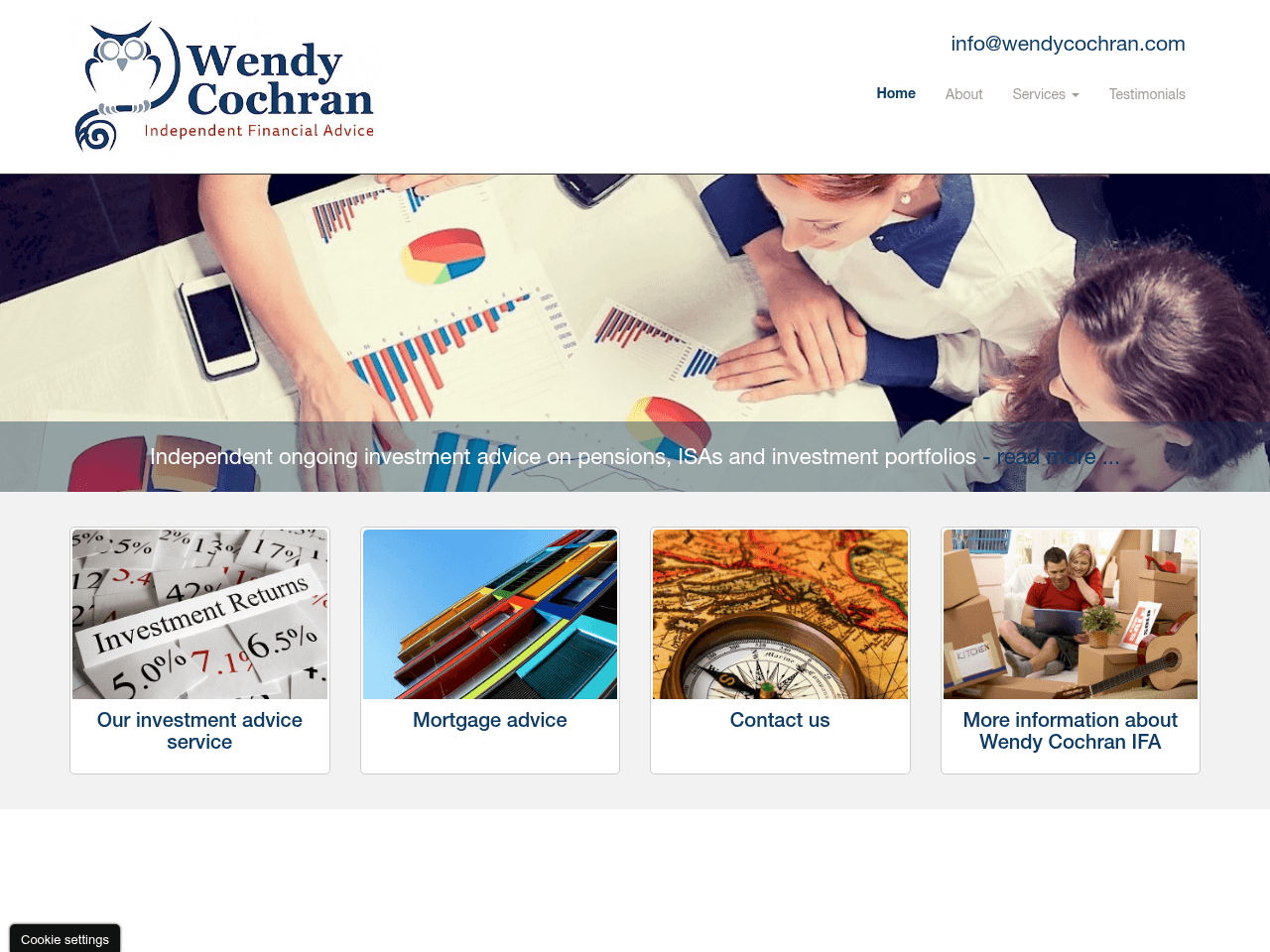 Wendy Cochran Independent Financial Advice website preview