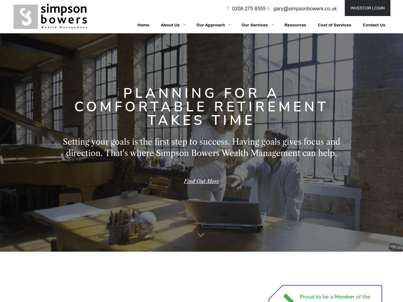 Simpson Bowers Wealth Management website preview