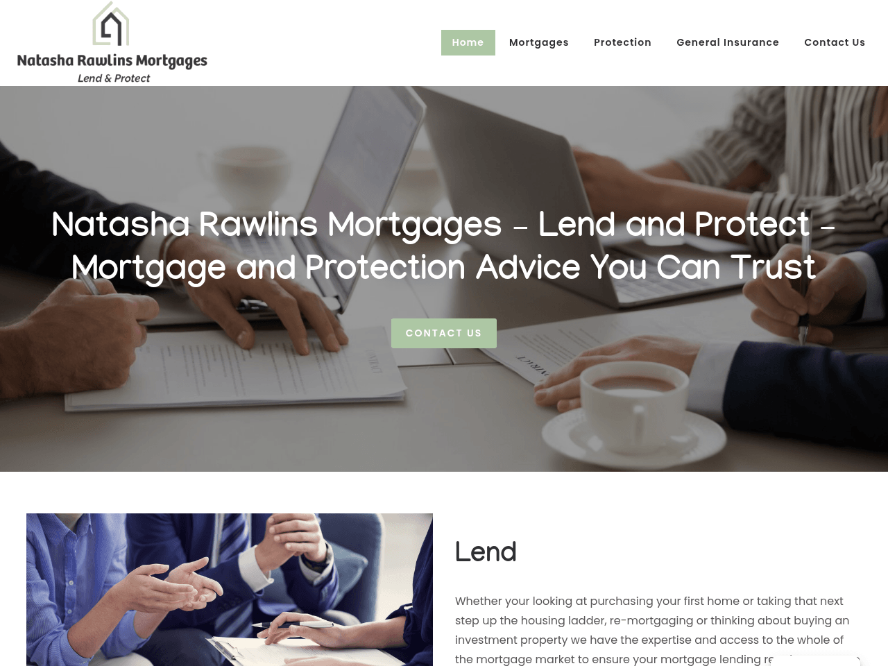 Natasha Rawlins Mortgages website preview