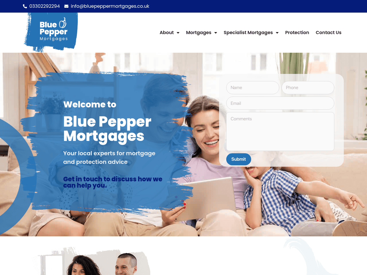Blue Pepper Mortgages website preview
