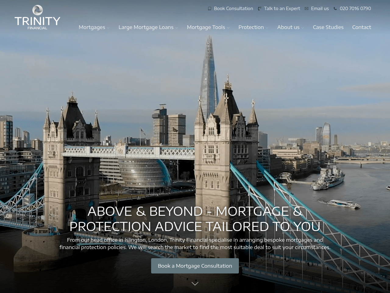 Trinity Financial website preview