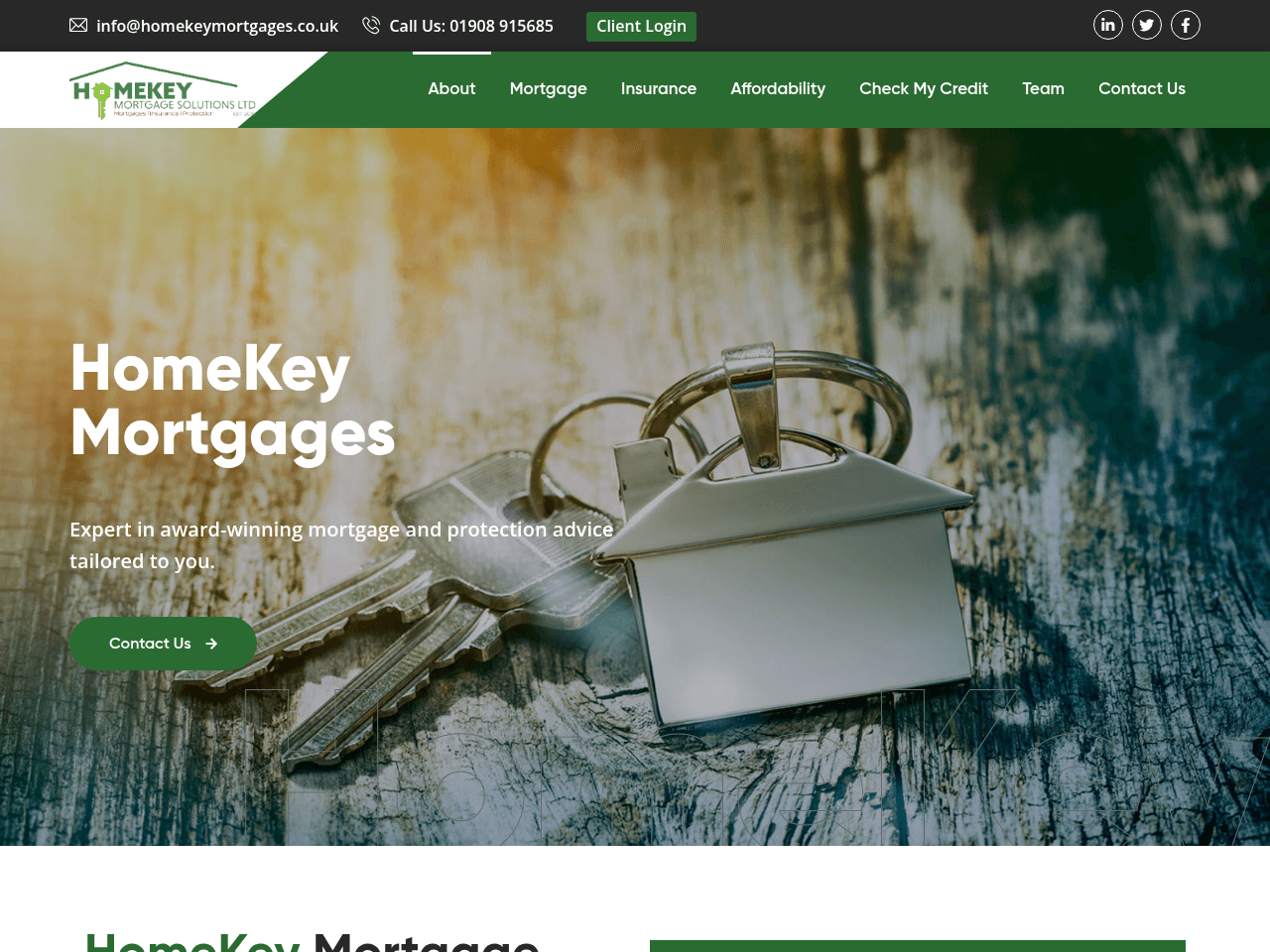 HomeKey Mortgages Solutions website preview