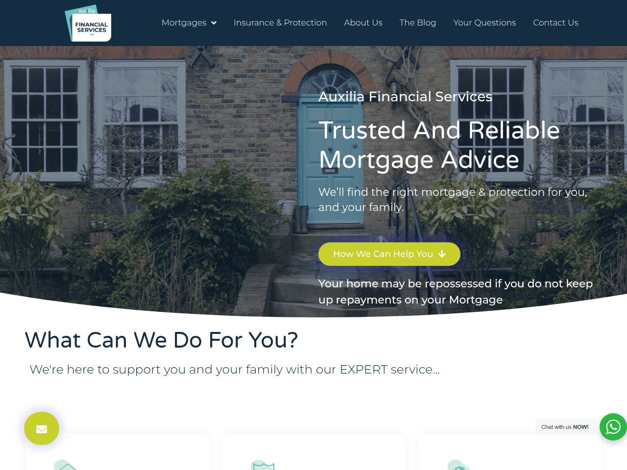 Auxilia Financial Services website preview