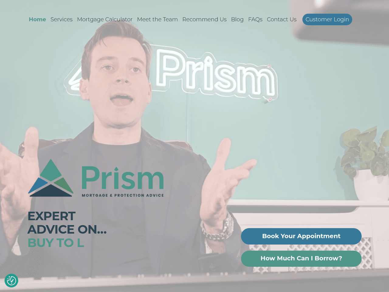 Prism Mortgage & Protection Advice website preview