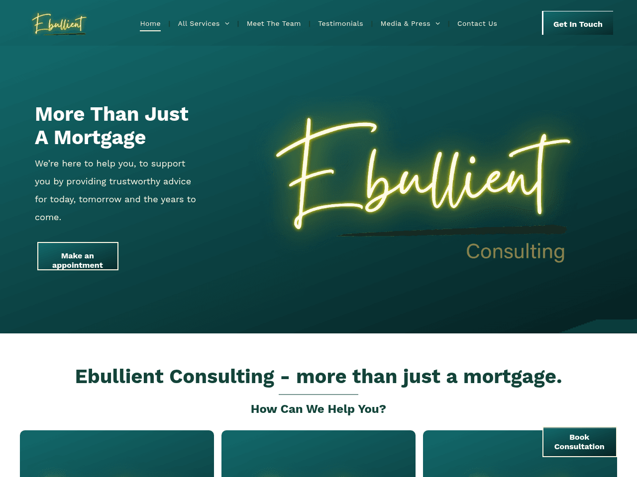 Ebullient Consulting website preview