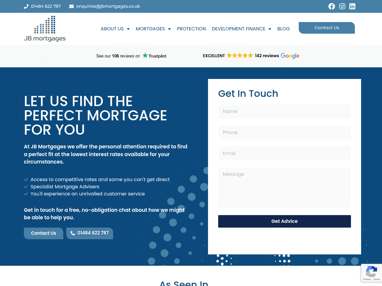 JB Mortgages website preview