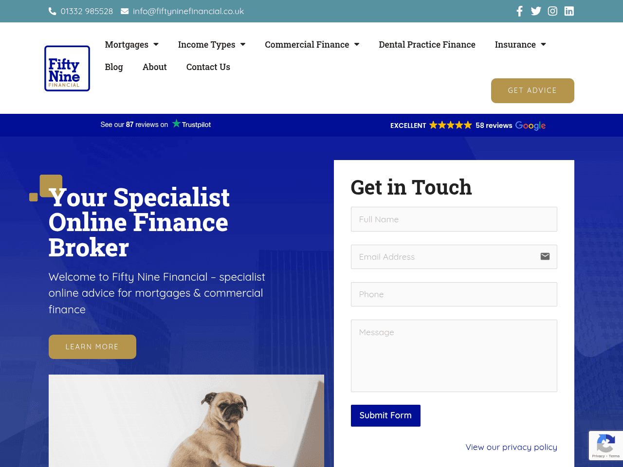 Fifty Nine Financial website preview
