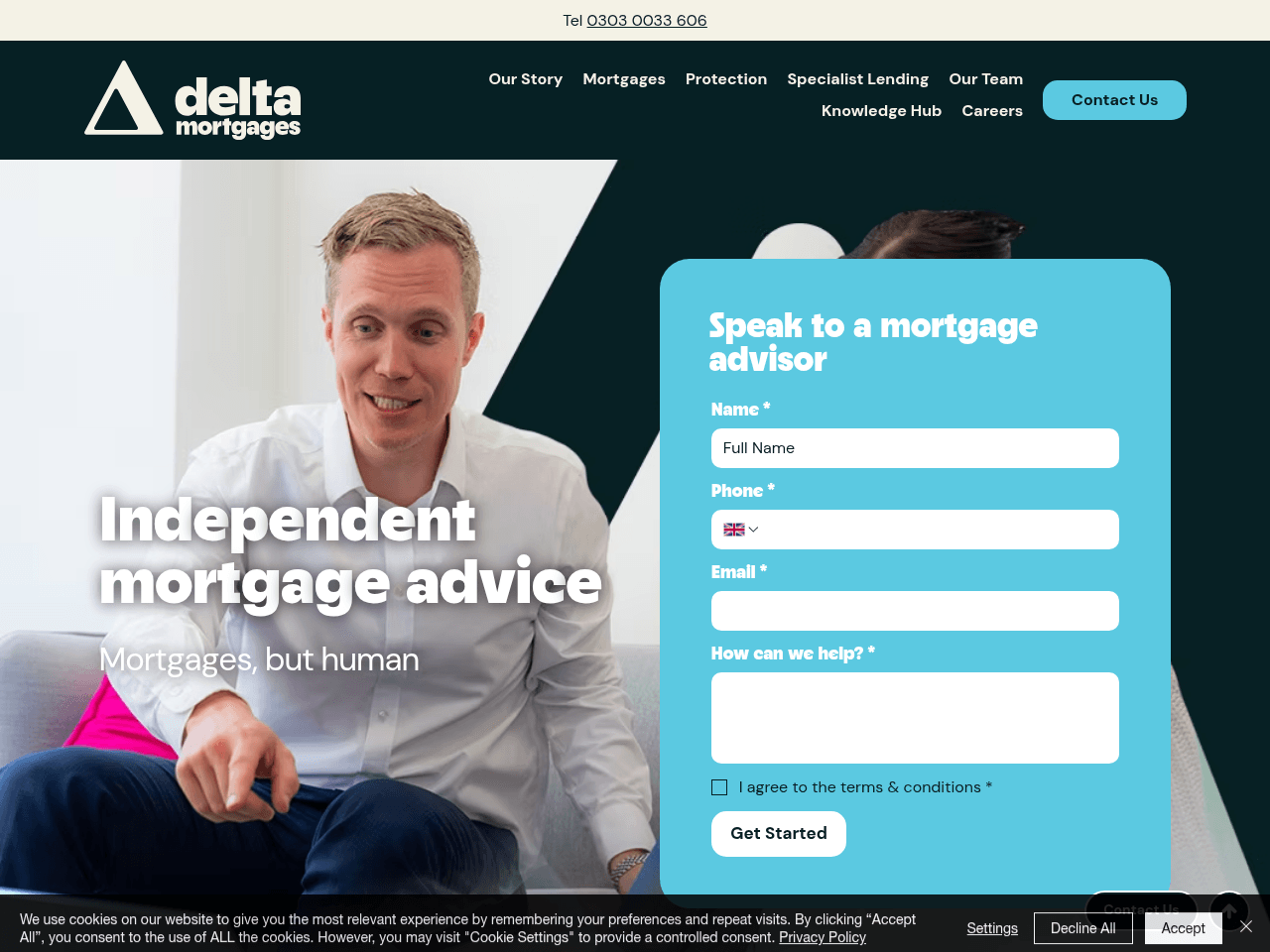 Delta Mortgages website preview