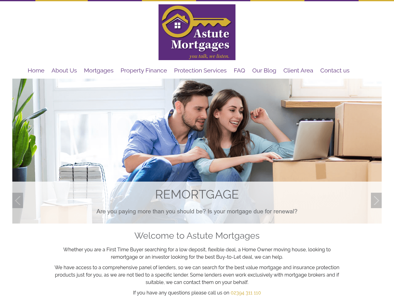 Astute Mortgages website preview