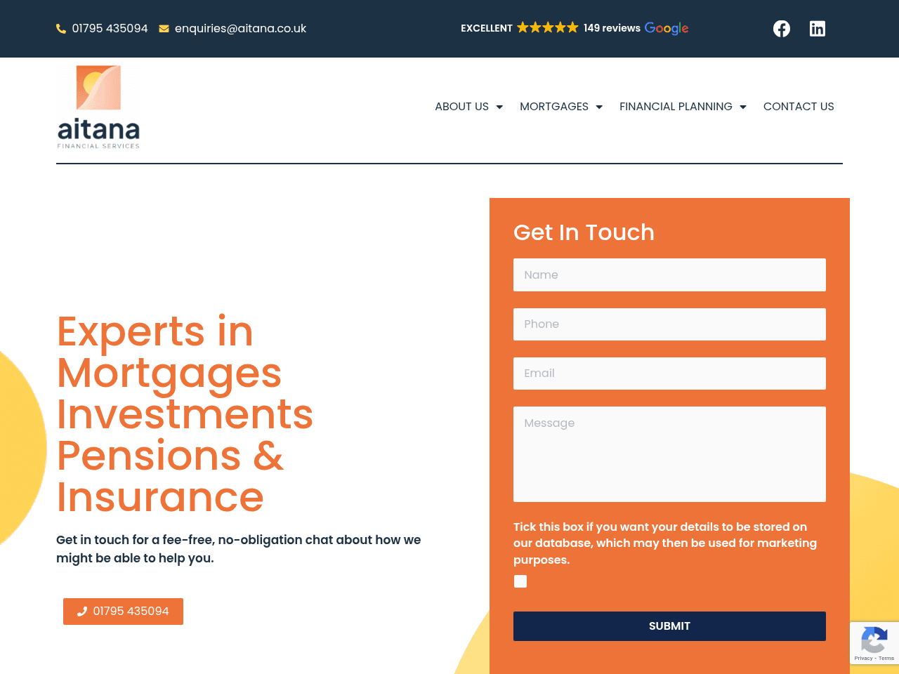 Aitana Financial Services website preview