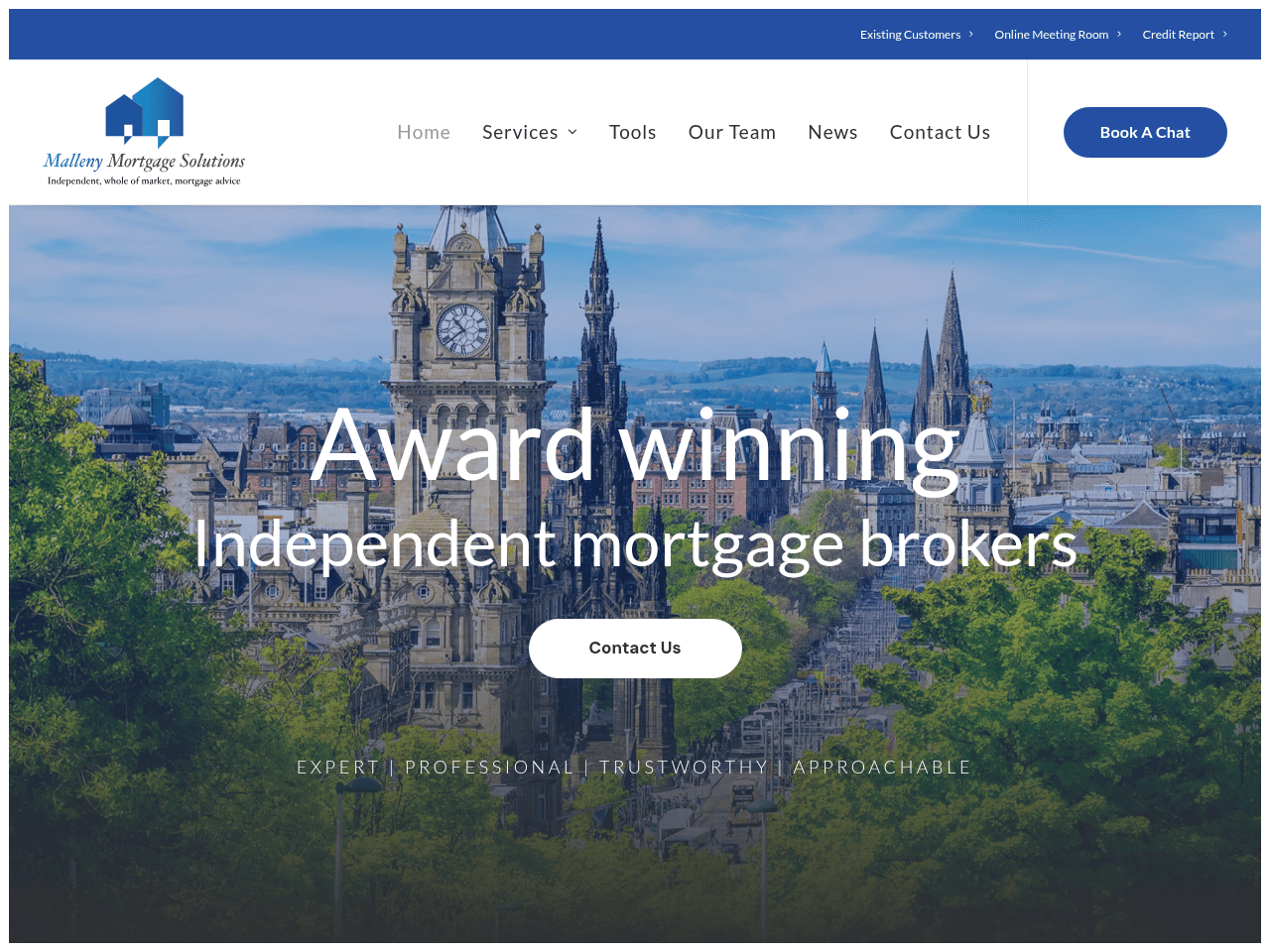 Malleny Mortgage Solutions website preview