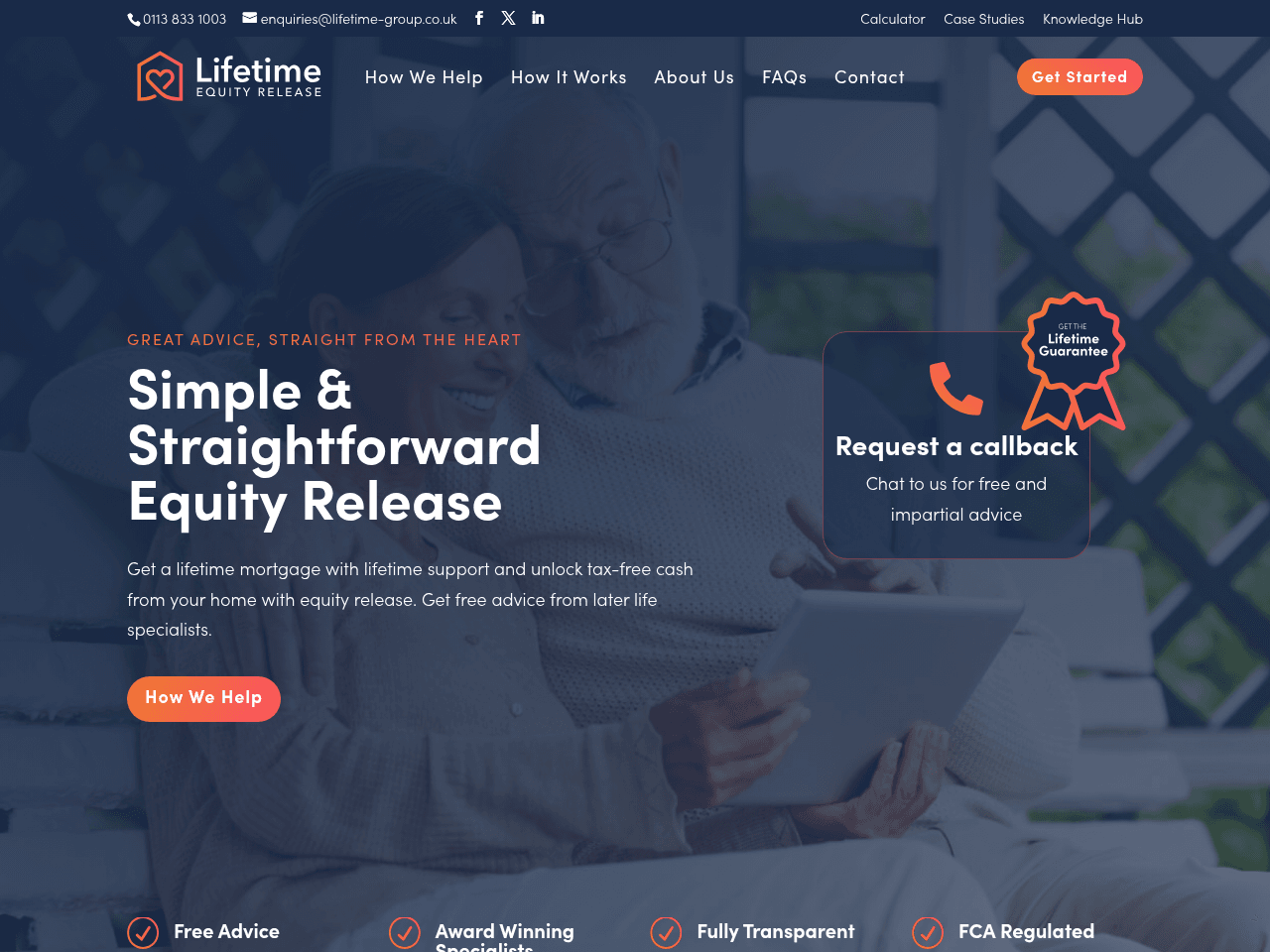 Lifetime Equity Release website preview