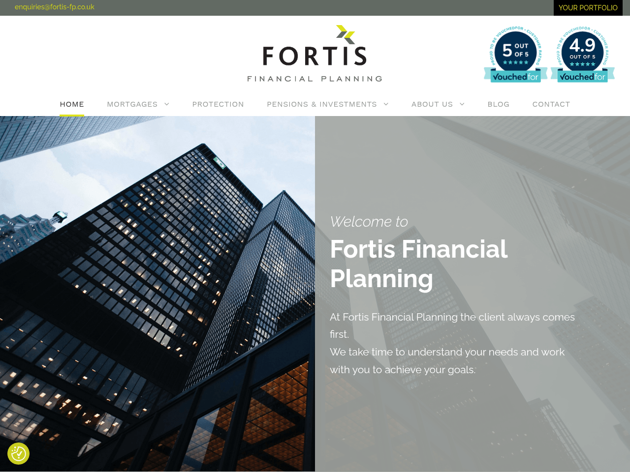 Fortis Financial Planning website preview
