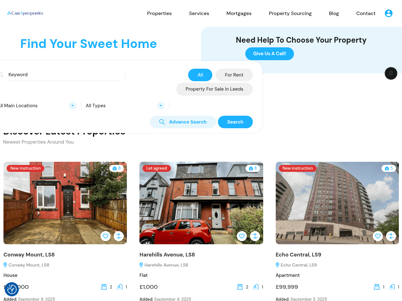 care4properties website preview